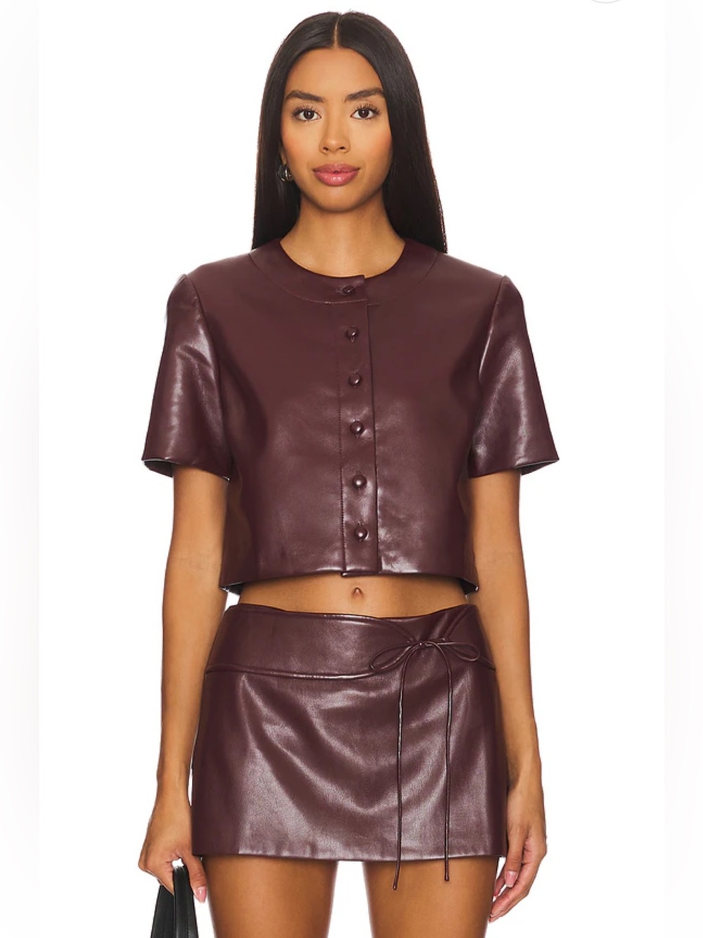 AMANDA UPRICHARD Braswell Top + Mila Skirt Set in Russet XS